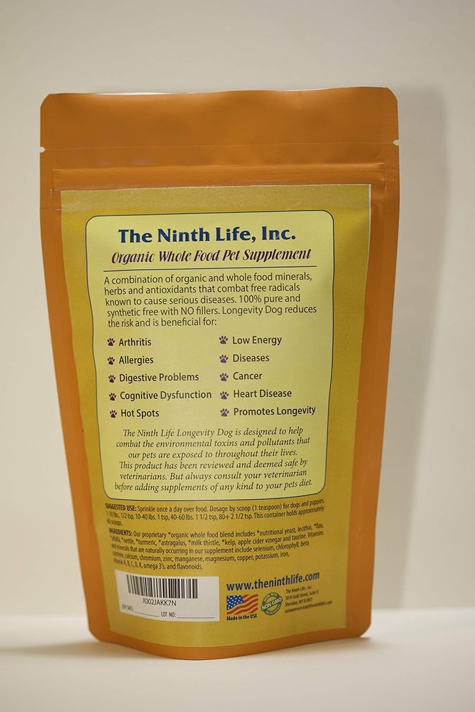 Orgaaniline koera vitamiinilisand - pikaealisuse koer (11.2 oz.)