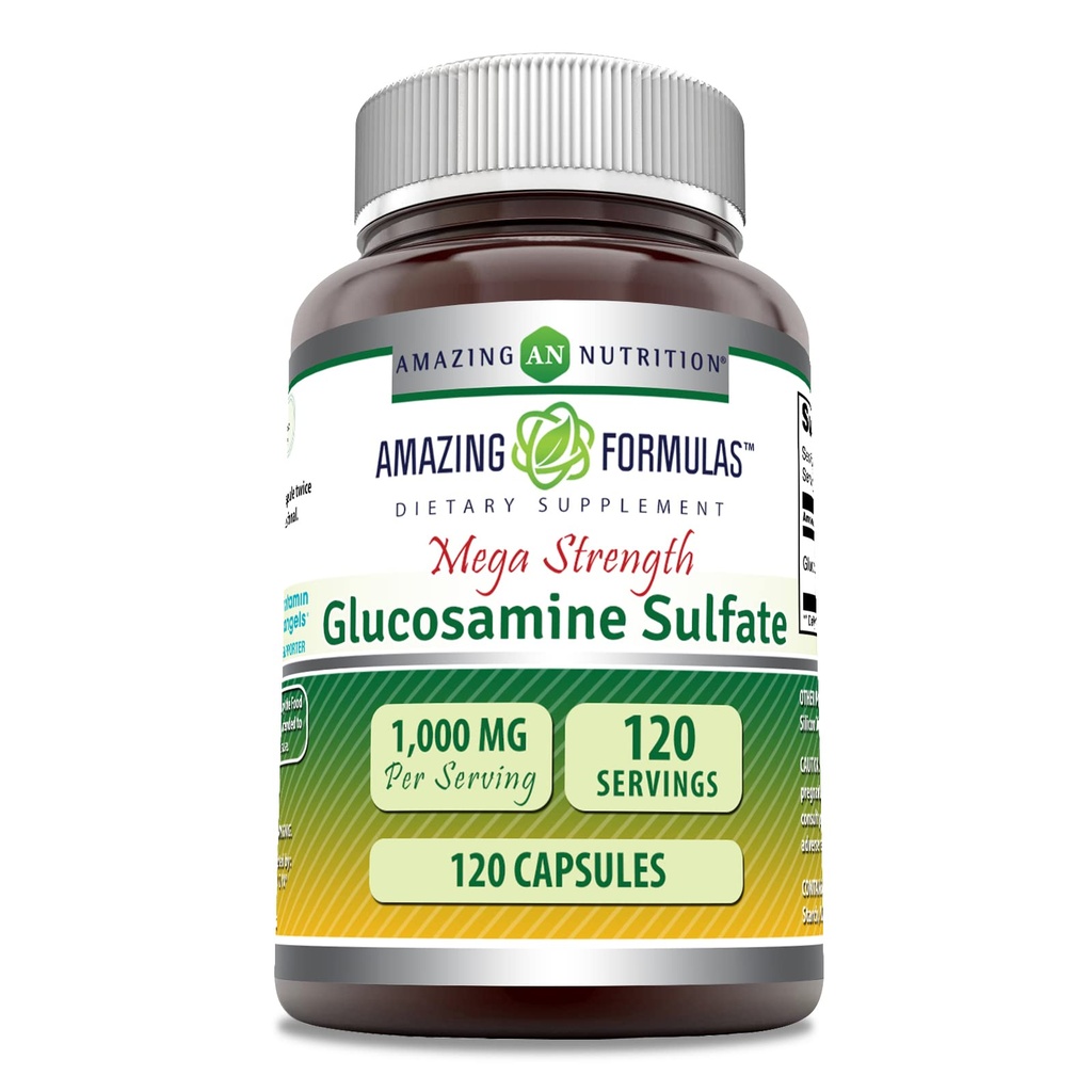 Hämmastav valem Glükoosamiinsulfaat 1000 mg kapslite täiendada | Mitte-GMO | Gluteenivaba | valmistatud USAs (maitsestamata)