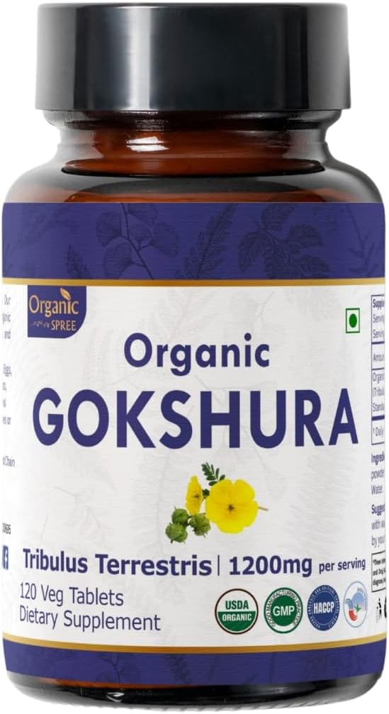 Gokshura 120 tabletti | Tribulus terrestris (Gokshura) | USDA orgaaniline sertifitseeritud | Toetab immuunsust ja tugevust | Orgaaniline ja looduslik 120tab
