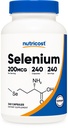 Nutricost Selenium 200mcg , 240 Taimekapslit , Mitte- GMO , Gluteenivaba L- selenometioniin