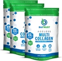 BioTrust Ageless Multi Collagen Peptides Pulber – 5 tüüpi (I, II, III, V, X) – Maitsestamata kollageenipulber naistele ja meestele – Hüdrolüüsitud valk – Rohusööda veiseliha, kala, kana, munakoore membraan, 3-pk
