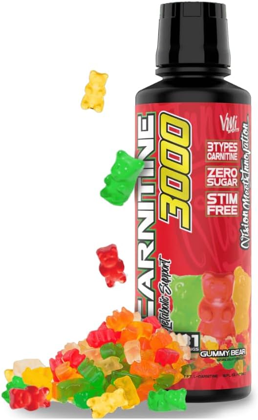 L-karnitiin 3000 vedelik | 3000 mg karnitiini lisand | nullkalorit nullsuhkrut Keto Sõbralik meestele ja naistele - suurepärane maitse| 31 serveerimist (Gummy Bear, 16 fl. oz.)