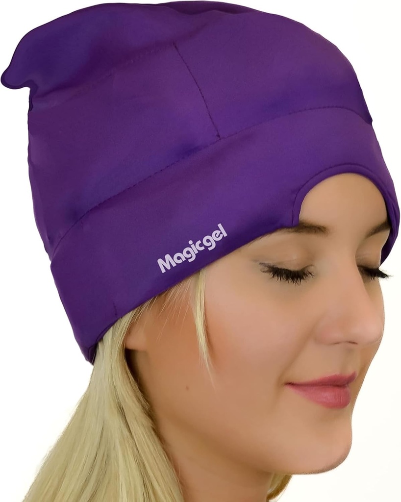 Magic Gel Migreen Ice Head Wrap - Real Migreen & Peavalu Relief | Algne Peavalu Cap | Külm, mugav, tume & Cool; Kinnitatud Arstide poolt, Armastatud Tuhandete poolt - Purple