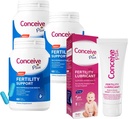 CONCEIVE PLUS Mens Fertility Bundle | 3 kuud Pakkumine Viljakus Vitamiinilisandid meestele 3 x 60 Loe ja viljakus Määrdeaine 2,5 Ounce