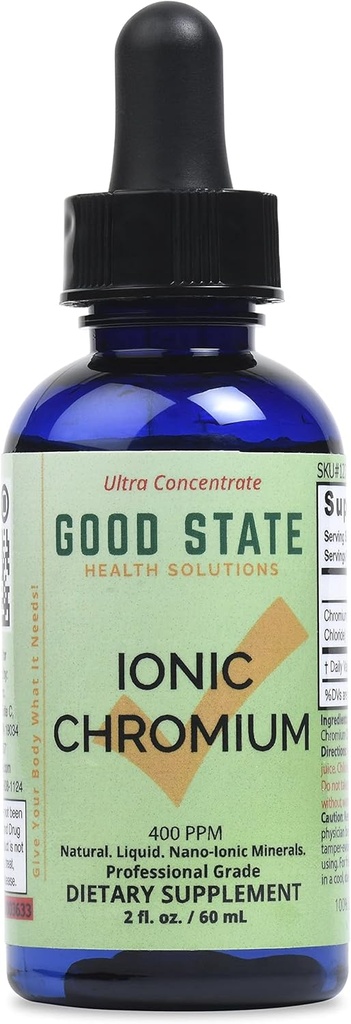 Hea oleku vedelik Ionic Chromium Ultra kontsentraat - 10 tilka võrdub 200 mcg - 100 serveerimist pudeli kohta