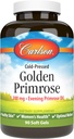 Carlson - Golden Primrose, 1300 mg Õhtune Primrose õli, külmpressitud, tervislik nahk, naiste tervis ja optimaalne heaolu, 90 Softgels