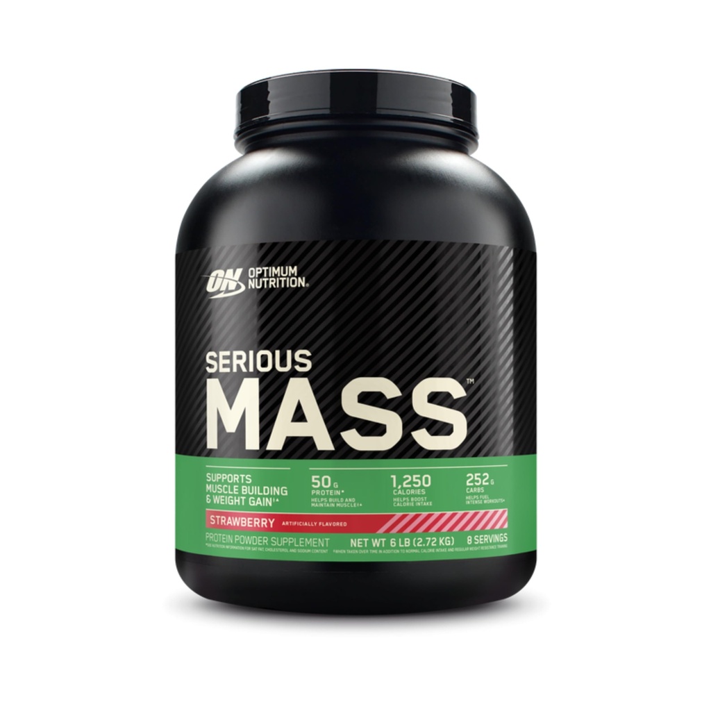 Optimum Toitumine Tõsine mass, Kaalulangetaja Valgupulber, Mass Gainer, C-vitamiin ja tsink Immuunsüsteemi toetuseks, Kreatiin, Maasika, 6 Nael (Pakkimine Võib erineda)