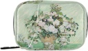 Roses Van Gogh Pill Box 7 Day Pill Case Bag Travel Pill Korraldaja kott koos Zipper Portable Weekly Case Compact Suurus Vitamiini täienduse hoidja