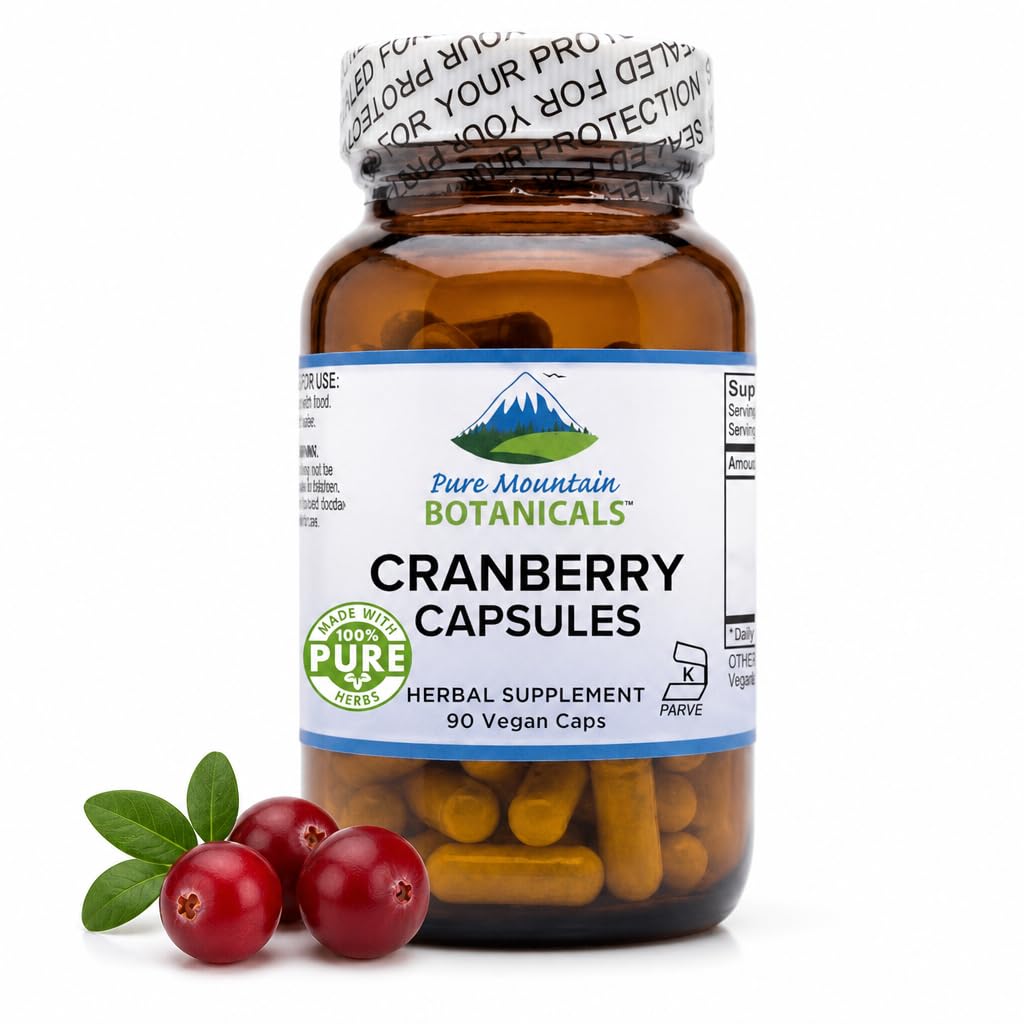 Pure Mountain Botanicals Cranberry Pills Kosher Vegan Kapslid 400mg Cranberry Concentrate Extract Supplement