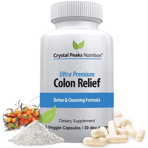 Natural Colon Cleanser kapslid kõhukinnisuse leevendamiseks ja soolestiku puhastamiseks Detox - Cascara Sagrada, Psyllium Husk & Bentonite (60 kapslit)