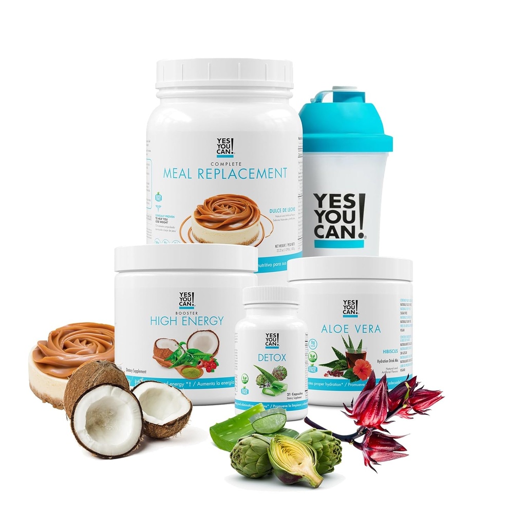 Jah, saate! Detox Plus Kit (toidukorra asendamisküpsised ja kreem, Aloe Vera Hibiscus) - Täielik söögikorra asendamispulber, kõrge energia raputamise võimendaja, Aloe Vera Detox täiendus, tervise muundamine