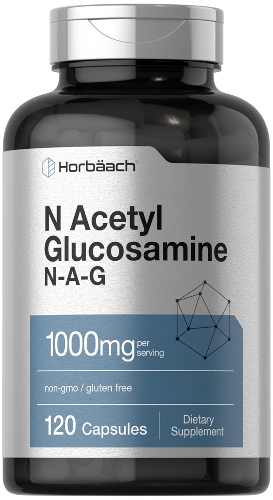 Horbaach N- atsetüülglükosamiin 1000 mg | 120 kapslit | N- A- G toidulisandid | Mitte- GMO & Gluteenivaba