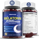 Melatoniin 20mg Gummies täiskasvanutele - Suhkruvaba melatoniin Gummies ekstra tugevus L-Theanine, Magneesium, Ashwagandha, Kurkum, D3 & Tsink - Mitte-Habit Forming