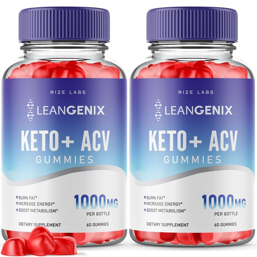 Rize labs (Pack of 2 Leangenix Keto + ACV Gummies Advanced kaalulangus, põletada rasva ja kasutada peamise energiaallikana, Gomitas, Supplement Review (120 Gummies)