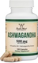 Ashwagandha kapslid, 120 loend (500 mg ekstrakt 20: 1 tugevus) Adaptogeeni stressi leevendamine kahekordse puiduga