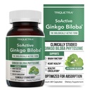 SoActive Ginkgo Biloba koos GinkgoSelect® Phytosome | Kliiniliselt uuritud tõhustatud imendumine aju, südame ja mälu toetamiseks - 180 mg - aitab säilitada vereringet ja kognitiivset tervist (60 kapslit)