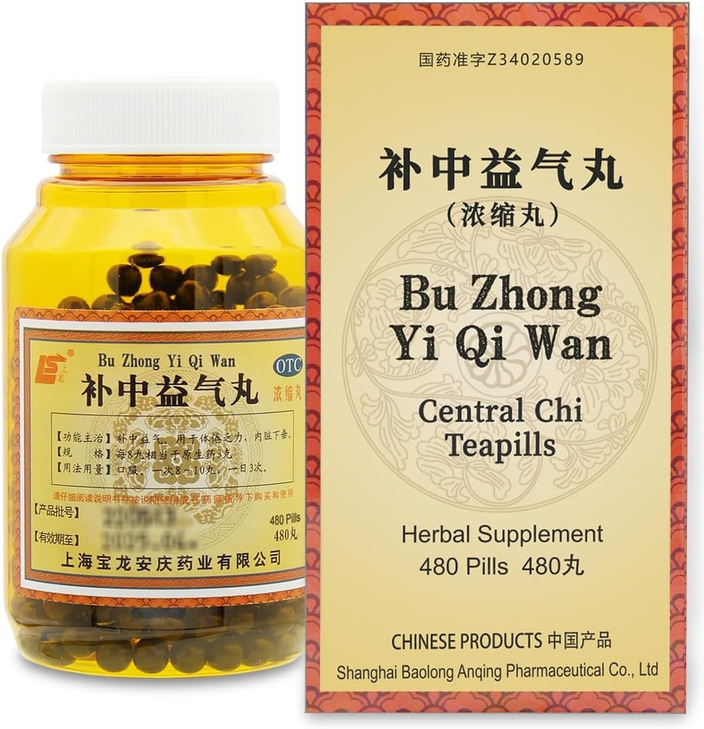 Bu Zhong Yi Qi Wan Taimsed toidulisandid 480 ct (60 Servings, majanduse suurus), Kesk-Chi Teapills, toetab tervislikku põrna ja kõhtu
