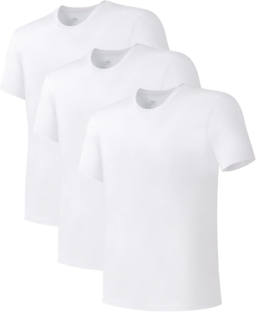 DAVID ARCHY Meeste alussärgid Combed Cotton T-Särk Pehme Niiskus-Wicking alussärk Crew Kael või V Neck Tees 3 Pack