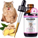 Kollageen kassidele 2 fl.oz, vedel kollageen kassitilkadele, Premium Grass toidetud kollageenid kassi nahale ja karvalisandile, Itch Relief kassile allergiaga immuunsus, veiste kollageenidega, biotiin, MSM