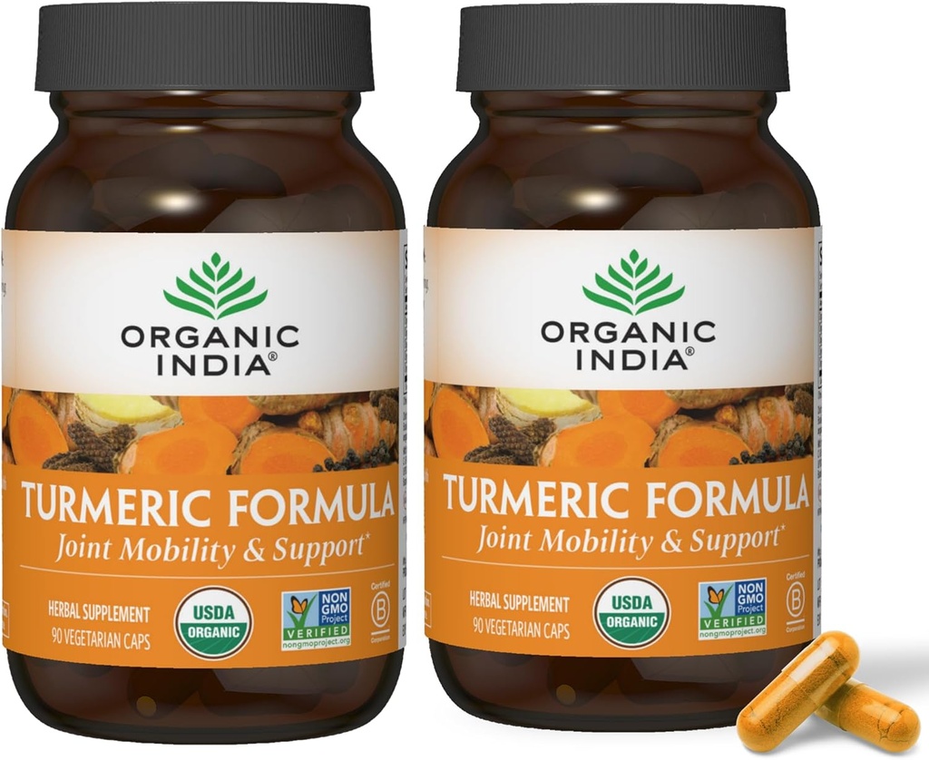 ORGAANILINE INDIA kurkumiin musta pipariga - taimsed toidulisandid, ühine tugi ja immuunsüsteemi tugi, kogu juure täiendus, Trikatu, USDA sertifitseeritud orgaaniline - 180 kapslit