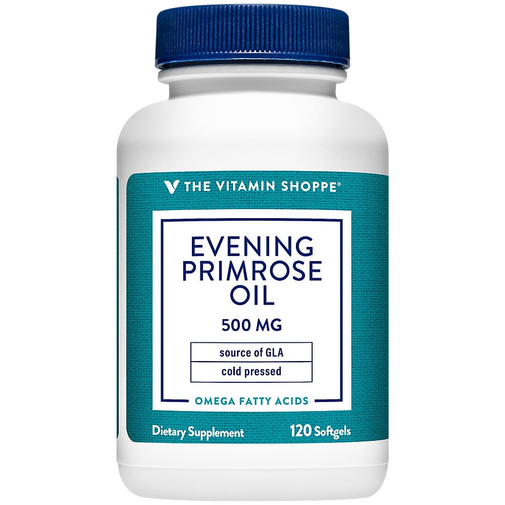Vitamiin Shoppe Õhtune Primrose Oil 500MG, looduslik allikas GLA (Gammia Linolenic Acid), täiendus naiste tervise ja hormonaalse tasakaalu (120 Softgels)