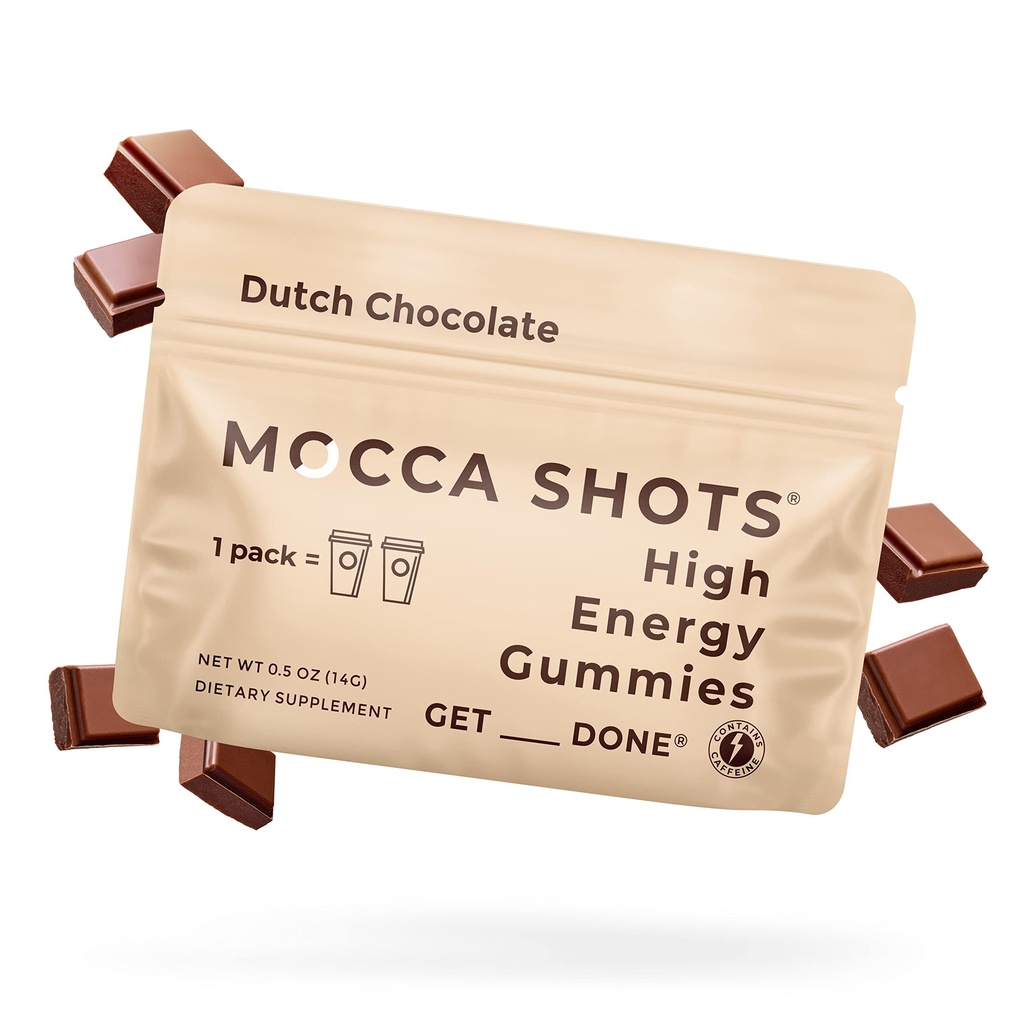 SGC Seattle Gummy Company Caffeine Energy Gummies 12-Pack, Hollandi Chocolate Mocca Energy Chews, Nootropic, Vegan, Plant-Based, Gluteenivaba, 200mg Caffeine