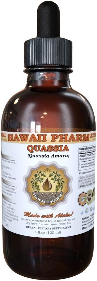 Quassia (Quassia Amara) Vedelikekstrakt, tinktuur, taimsed lisandid, Hawaii Pharm, Made in USA, 4 fl.oz