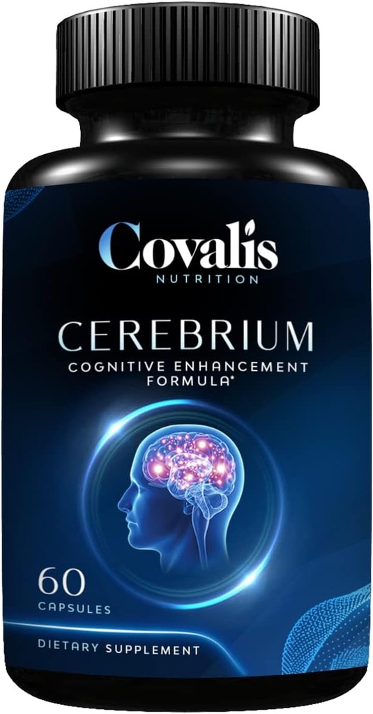 Cerebrium Brain Health Supplement | Lai spektriga vitamiinid ja mineraalid | Fosfatidüülseriin & Huperzine-A | Tunnetus, mälu, fookus | 60 kapslit