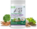Vitality & Brain Powder, Blend of Synergistic Herbs, Lion's Mane, Ginkgo, and Vegetables, Plant-Based Formula, No Fillers, No Sugar Added - 40 Servings
