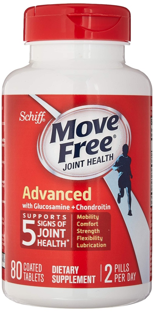 Schiff Move Free Advanced, ühine terviselisa koos glükoosamiini ja kondroitiiniga, 80 loend