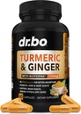 Kurkumiini koos BioPerine & Ingver Supplement - 1950mg Orgaaniline Tumeric ja kurkumiini BioPerine Black Pepper Pills - Kurkum ja ingveri täiendus 60 kapslit