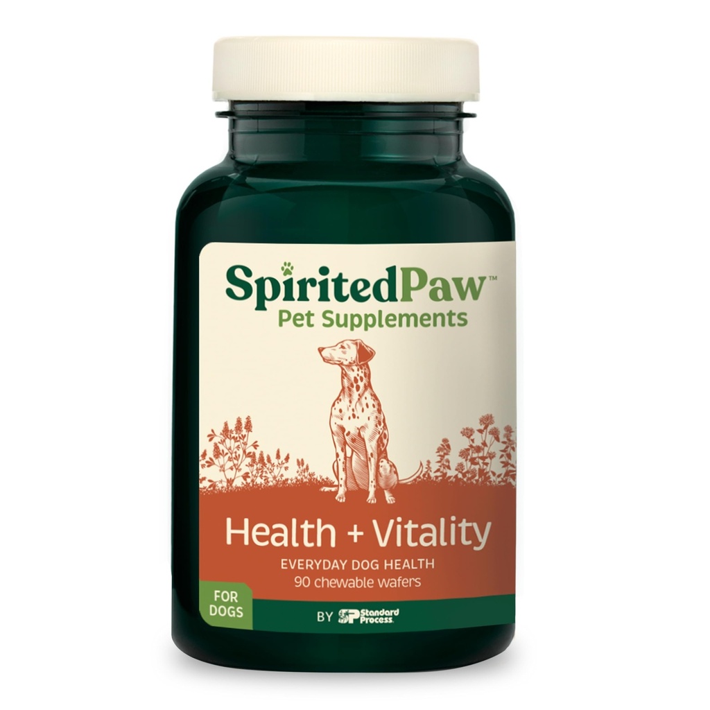 Spirited Paw Health + Vitality for Dogs - Lemmiklooma toidulisand immuunsüsteemile, kate, maksa tervis ja rohkem - Koer multifunktsionaalne tugi koliin, kaltsium, tsink ja vitamiinid D ja A - 90 närimistable vahvlid