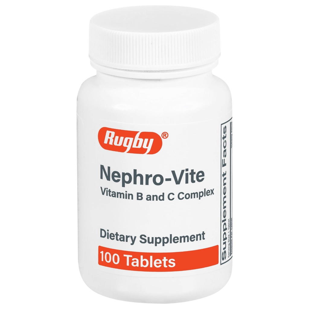 Rugby Nephro-Vite B- ja C-vitamiini komplekstabletid - toidulisand - 100 loend (1 pakend)