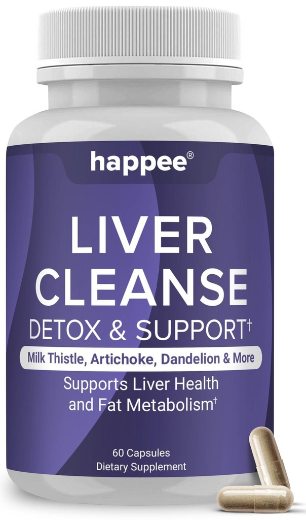 Happee Maks Puhasta Detox & Remond Supplement piimaohaka ekstrakt - Flush Toksiinid & Renew Health - Vegan, Made in USA, 60 kapslit