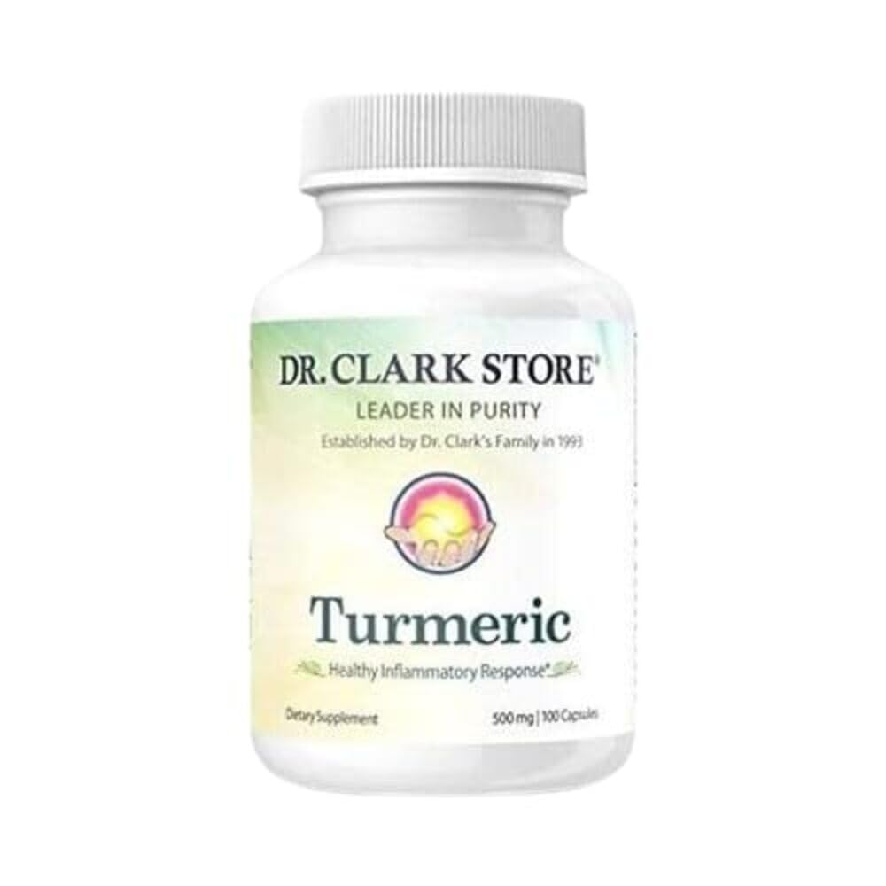 Dr Clark Store Turmeric Curcumin 500mg - 100 kapslit, immuunsuse tugi, looduslik taimsete toidulisand, mitte-GMO, vegan, antioksüdantide võimendus