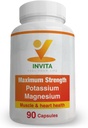 Invita Kaalium Magneesium Supplement (90 kapslit) Kõrge imendumine Kaalium Magneesium Kompleks Aspartaat & Chloride - Toetab südame-veresoonkonna, lihaste ja närvide Tervis - Non GMO & Gluteenivaba