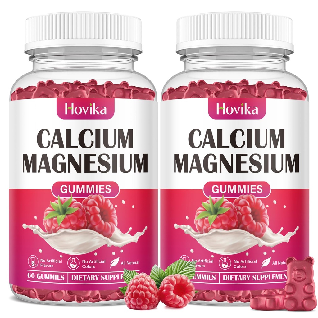 Kaltsium Magneesium Tsink Gummies-kaltsium Magneesium 2: 1 suhe vitamiin D3, K2, B6, B12 luu tugevus, lihaste funktsioon ja närvide tervis, ekstra imendumise valem, Vegan, Vaarika Maitse 120 Gummies
