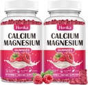 Kaltsium Magneesium Tsink Gummies-kaltsium Magneesium 2: 1 suhe vitamiin D3, K2, B6, B12 luu tugevus, lihaste funktsioon ja närvide tervis, ekstra imendumise valem, Vegan, Vaarika Maitse 120 Gummies
