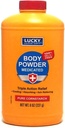 Lucky Super Soft Medicated Body Powder, 8-oz., Soothes Itch, Cools Skin, Absorbs Niiskus, Kuivab Oozing of Poison Ivy, Tamm, Sumac
