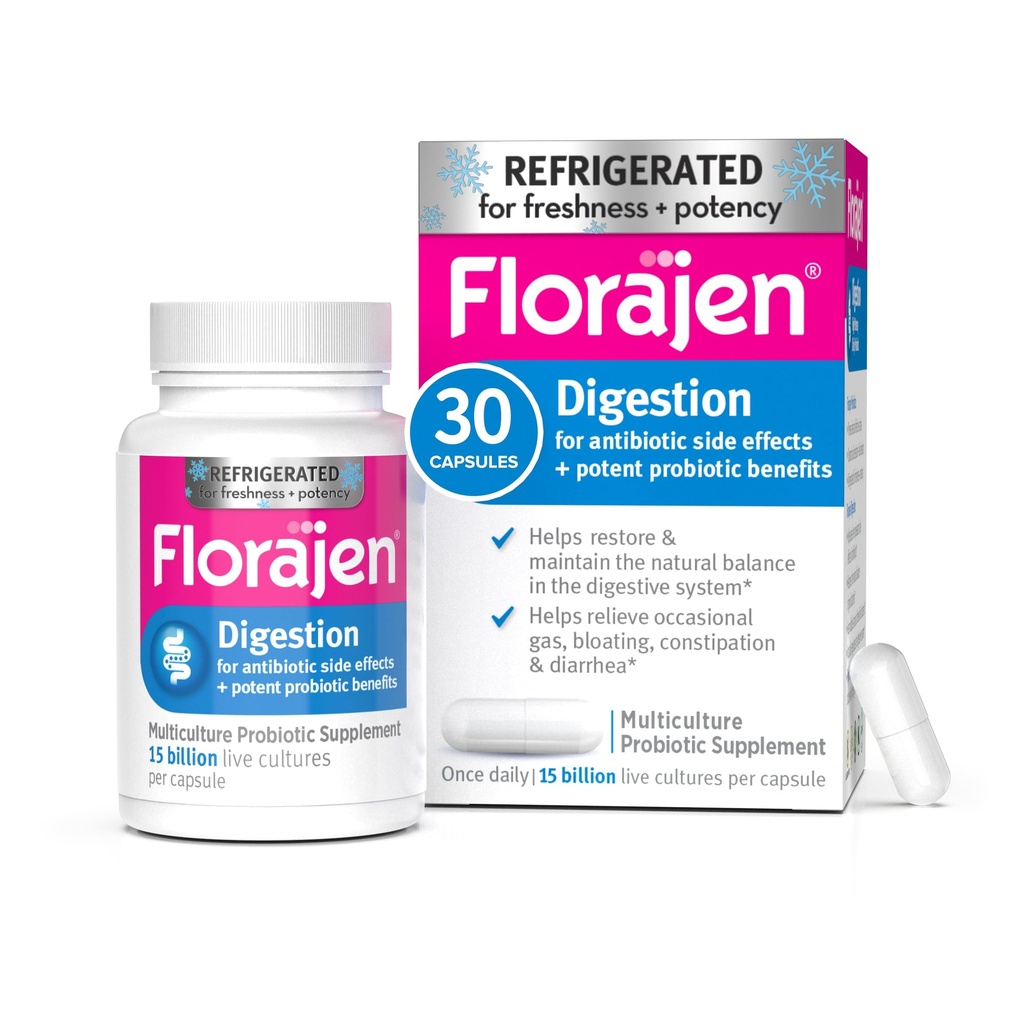 Florajen Digestion Probiootikumid, Soolestiku Tervise Täiendus Koos Kõhukinnisuse Ja Puhutusega Täiskasvanutele, 30 Arv (külmutatud)