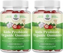 Loodused Craft USDA Orgaanilised probiootilised kummikud lastele - Vegan Non-GMO Kids Probiootiline närimiskummy Vitamiin immuunsuse ja seedetrakti tervise jaoks - õrn 2,5B CFU Orgaanilised probiootikumid Maasikamaitse (4 kuu)