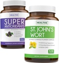 Antioksüdandid ja naistepuna (2-kuuline pakkumine) Serenity Antioksüdant Blend - Super Antioksüdandid - Võimas Super Toidu Päevane segu (120 kapslit) & Naistepuna - Võimas 9000 mg ekstrakt (120 kapslit)