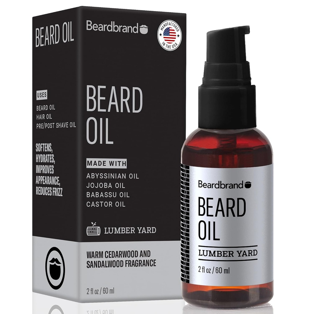 Beardbrand Bear Oil for Men with Jojoba & Vitamiin E – Softens Stubble, Conditions Skin & Promotes Bear Growth | Sandalwood & Cedar Oil Scent | 2 fl oz