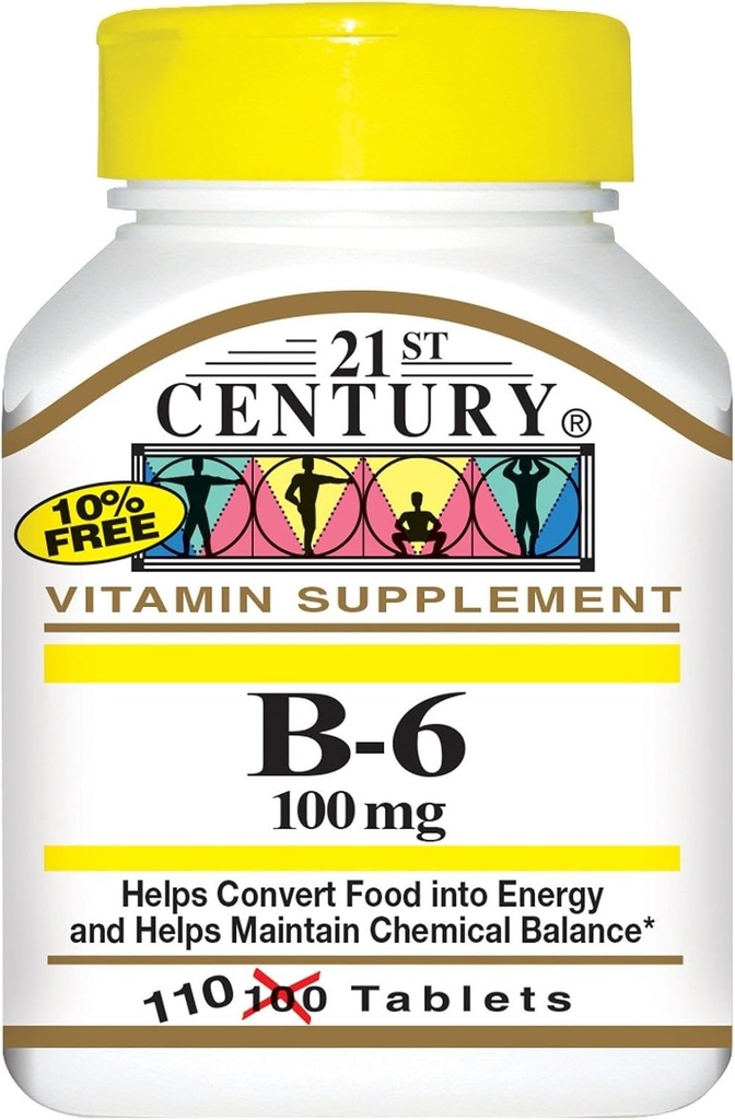 21st Century B-6 100 mg - 110 tabletti, 6 pakendis