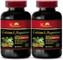 Kaltsiumi ja magneesiumi lisand naistele - Kaltsiummagneesiumkompleks D-vitamiini ja booriga - lihaste taastumise pulber pärast treeningut, kaltsiumi magneesium, boor orgaaniline - 2 pudelit 120 kapslit