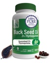 Health Thru Nutrition Black Seed Oil 500mg 360 Softgels | High Potency 2% Thymoquinone | 3. Party Tested | Pure Cold Pressed | Organically Gown | Non-GMO, Gluteenivaba, Soy Free