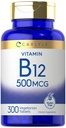 Carlyle Vitamiin B-12 500mcg | 300 tabletti | Taimetoitlane, mitte-GMO, gluteenivaba toidulisand