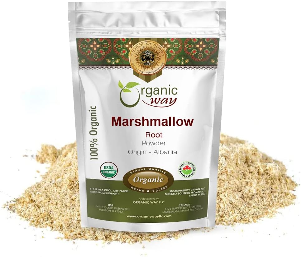 Orgaaniline tee Vahukommi juurepulber (Althaea Officinalis) - Taimne tee | Euroopa metsik-Harvest | Orgaaniline ja Kosher sertifitseeritud | Vegan, GMO-vaba ja gluteenivaba | USDA sertifitseeritud | Päritolu - Albaania (2Oz.)
