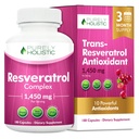 Puhtalt holistiline resveratrool 1450mg, 90 Servings, Trans-Resveratrooli antioksüdandi lisand C-vitamiini ja polüfenoolkompleksiga, 180 vegankapslit