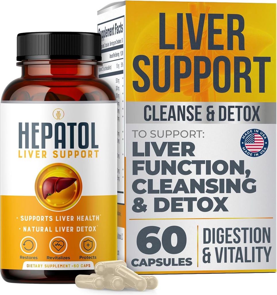 Maksapuhastusdetox - taimne maksalisand kurkumiga; L-tsüsteiini detox tugi Maksa tervis; Tervislik seedimine - Maksatoetus Detox Puhastuslisandid - 60 Ct (1)